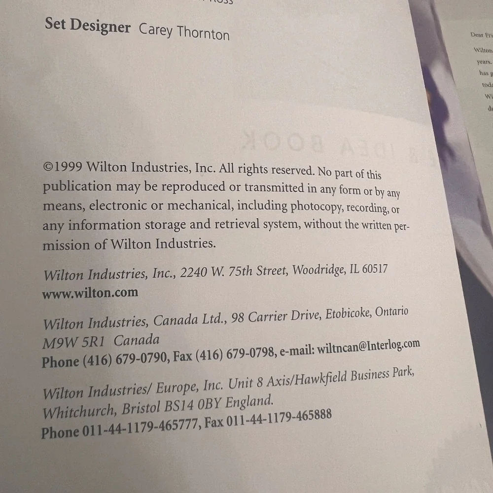 Wilton School Decorating Cakes A Reference & Idea Book 1999 Hardcover Cookbook